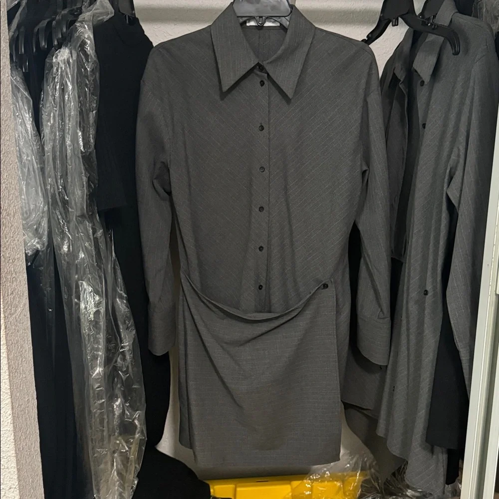 MANGO Pinstripe Wrap Shirtdress - Picture 3 of 14